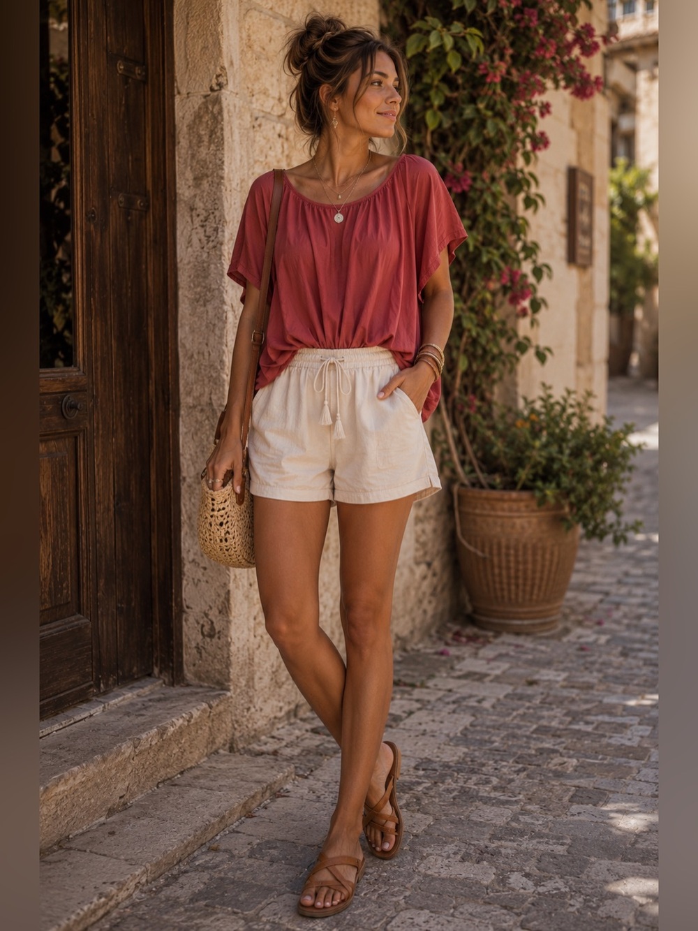 Motivi Vibrant Red/ rust Top